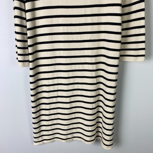 Theory Black and Cream Striped Dress - Picture 3 of 11